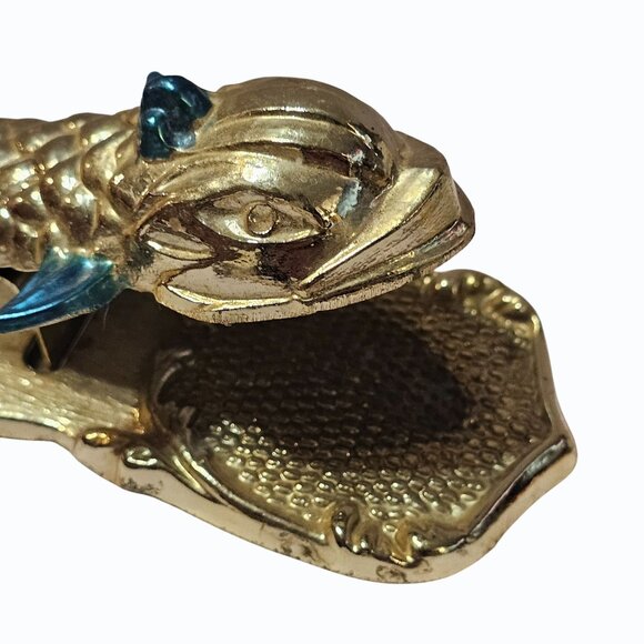 Vintage Metal Koi Fish Clip Memo Holder/Wall Hanging Decorative Desk Accessory - Picture 4 of 11
